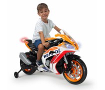 Akumuliatorinis motociklas su šviesomis | Vaikams nuo 3 iki 6 metų | Honda Repsol 12V MP3 | Injusa